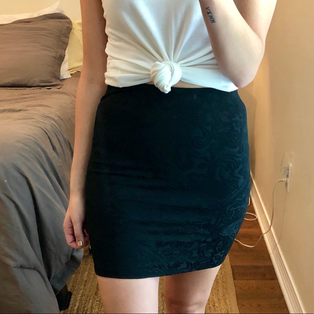 Black lace detail skirt